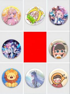 Custom Print Laminated Double Sparkle Anime Badge