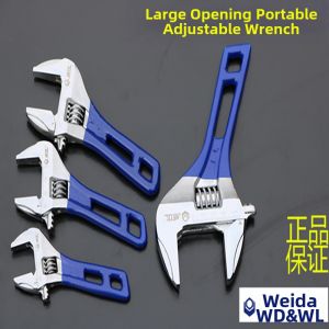 Lightweight Large Jaw Short Handle Adjustable Wrench