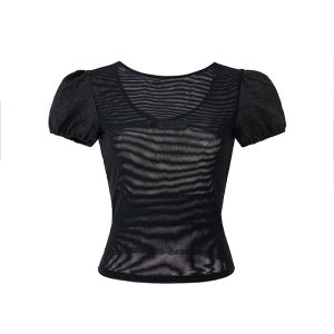 La Lune Du Ciel Summer Floral Texture Backless Short Sleeve A-Line Mini Skirt Womens Fashion Slimming Set round Neck Two-Piece