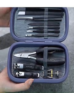 Set Manicure & Pedicure Premium 12 pcs Dengan Alat Pengangkat Kuku Melengkung | Bahan Carbon Steel