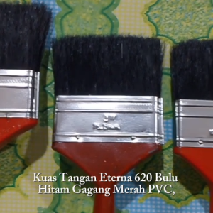 Kuas Tangan Eterna 620 Bulu Hitam Gagang Merah PVC (1LUSIN)