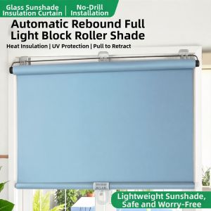 FEIZHUXIANSEN | Sun Blocking Heat Insulation Self Retracting No Drill Rollup Curtain