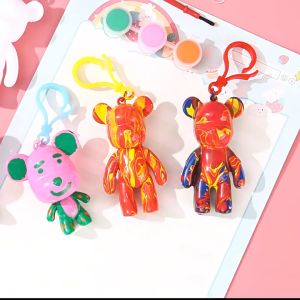 [Local]DIY Fluid Bear Kids Gift Bearbrick Keychain Parent-Child Painting Interactive Bear Toys Kindergarten Kids Gifts