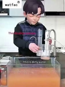 watfac Máy lọc nước màng siêu lọc máy tính để bàn ba tầng mới trong suốt hộ gia đình