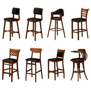 High-End Solid Wood Bar Stool
