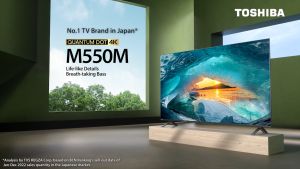 [FREE ONGKIR JABODETABEK] [FREE BRACKET] Toshiba TV 55" 4K UHD Google TV - Quantum Dot QLED FALD Dolby Vision Atmos Bazooka Woofer HDR10+ MEMC VRR ALLM Netflix/Disney+/Youtube Screen Sharing Far Field Voice Control Wifi Bluetooth Digital - 55M550MP