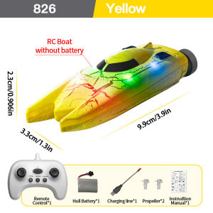 Thuyền Điều Khiển Từ Xa Mini 2.4G Tốc Độ Cao Có Đèn Chống Nước Dành Cho Hồ Bơi & Đua Trong Nhà Đồ Chơi Quà Tặng Trẻ Em