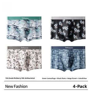 Miiow | Mens Cotton Underwear Boxer Shorts Flat Angle Antimicrobial Comfortable Breathable Sporty Style Mid Waist Youth Suitable