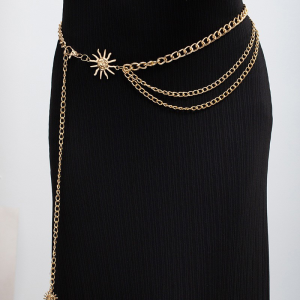 Fashionable Metal Butterfly Hollow out Waist Chain Skirt Tassel Dress Accessory Elegant High-End Feeling Womens Belt