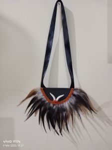 kalung bulu aday dayak/papua#kalung etnik adat kalimantan