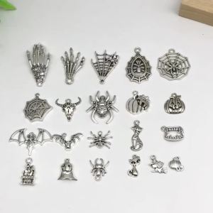 Bộ Mặt Dây Chuyền Halloween Đa Dạng - Mặt Dây Chuyền Hình Dơi Và Ma Bằng Bạc Cổ Điển Để Làm Đồ Trang Sức Tự Chế Hoàn Hảo Cho Các Sản Phẩm Phong Cách Neo-Gothic Ma Quái