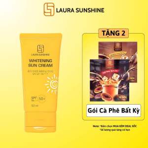 [Chính Hãng Laura+Quà Tặng] Kem chống nắng laura sunshine nhật kim anh 50ml vàng che khuyết điểm trắng da hồng nâng tone da kiêm kem lót đen tế bào gốc nhũ tương.