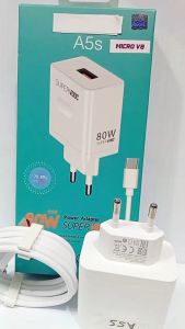 Charger HP Fast Charging 80W untuk Smartphone OPP A5S: Suport Power Adapter Super Vooc