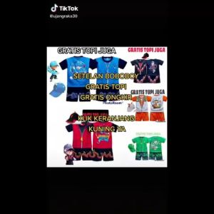 SETELAN BAJU ANAK 1 SET BOBOIBOY TOPI KOLEKSI SETELAN BAJU ANAK BOBOIBOY GALAXY AIR API HALILINTAR SOLAR TERBARU / BAJU KOSTUM BOBOIBOY AIR API SOLAR GALAXY / BAJU ANAK BOBOIBOY TERLENGKAP