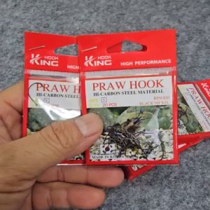 Lưỡi Câu Tôm King Hook Praw Hook Hi-Carbon Steel Vỉ 20 Cái