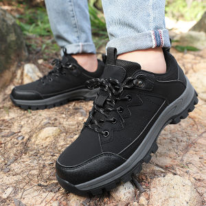 Outdoor Climbing Shoes Mens Large Size Hiking Shoes Waterproof Mountain Climbing Anti-slip Large Size Sports Mens Black Mountain Shoes
