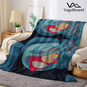 Beast Kingdom | P-Ponyo-s Ocean Bubbles Flannel Blanket Perfect for Sofa Office Bed Travel Sleep Read Relax Camping four season use