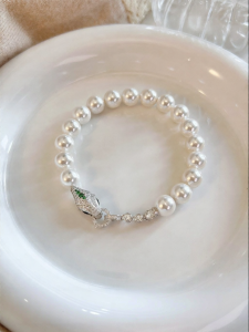 YISHU | Silver Classic Elegant Round Vintage High-end Pearl Bracelet