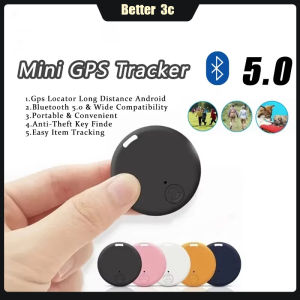 Mini GPS Bluetooth 5.0 Anti-Lost Device Circular Tracker Compatible with iOS/Android Bluetooth Alarm 15m APP Location for Pets KeysWalletValuables No SIM Replaceable Batteries