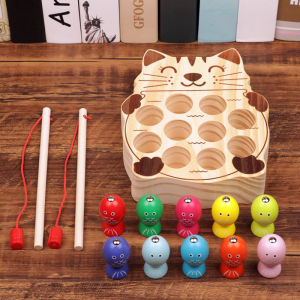 Kitten Fishing Toys Magnetic Kindergarten Toban Montessori Early Education Children Education Concentration Hand-Eye Coordination Exercise