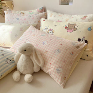 Pure Cotton Single Pillowcase 40 Thread Count 48x74cm Ins Cartoon Cute Individual Pillow Cover for Single Person Bedding