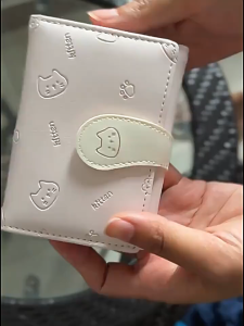 Cartoon Cat Small Wallet Lightweight Large Capacity Foldable Cute Practical Premium PU Material