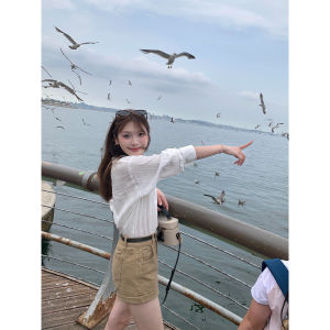 White Long Sleeve Womens Shirt Casual Style Loose Fit Cotton Material Autumn Collection Fashion Sensation Top Quality Business Shirt