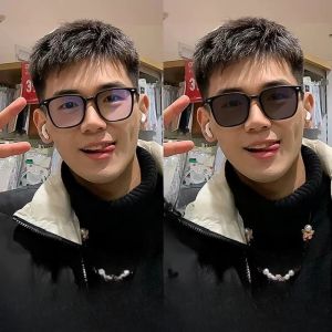 2PCS Fashion Photochromic Ray Transition Retro-automatic Glasses Classic Sunglasses Anti Radiation Glasses for Women/Men