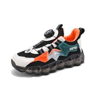 Boys new 2023 popular student basketball shoes Childrens soft sole anti-skid shoes Casual fashion revolving button boys shoes