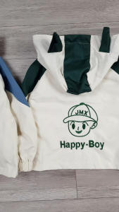 [HỎA TỐC] Áo khoác gió Happy Boy dễ thương chống nắng cho bé trai 12-27Kg có mũ trùm đầu vải dù 2 lớp Urombaby