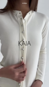 Kaia Top / Atasan Knit Wanita Lengan Panjang Basic Korean Top Summer