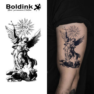 Archangel Michael Vanquishes The Demon: 15-Day Waterproof Tattoo