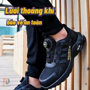 Giày bảo hộ lao động nhập khẩu JB818 giày có núm vặn xoay độc đáo siêu nhẹ chống đinh chống va đập có bảo hành
