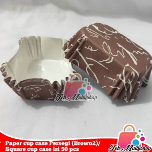 Paper cup case Persegi / Square cup case isi 50 pcs (Windmill & Brown2)