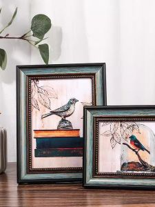 American Retro Creative Photo Frame Desktop Decoration Accessories Living Room Bedroom High End Simple Horizontal Vertical Universal Display Stand Picture Frame