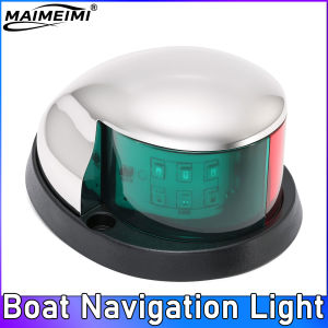 1pc Bow LED Navigation Sailing Light LED Navigation Sailing Light Marine Boat Plastic Red+Green W/Chrome Housing