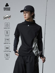 Awakestone Fishing Clothing Short Sleeve round Neck T-Shirt Quick Dry Breathable Casual Lure Fishing Suit Men Women Outdoor Camping Travel Gear