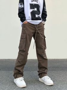 NEW WESTERN Multi-Pockets Korean Cargo Pants For Men and Women Elastic Waist Band Affordable