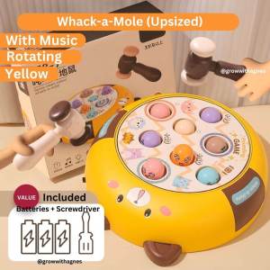 Push Pop it Game Electronic Whack A Mole Game Toy  Console Pop it Game Handheld Console Interactive Toy Quick Press Bubble Game Machine Toy with Music Light  for Family Bonding Educational Toy