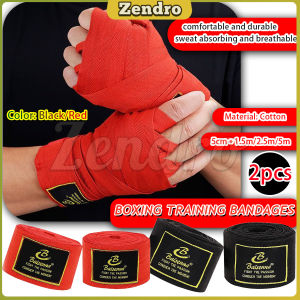 ZEO 1.5M/2.5M/5M Boxing Training Bandages Cotton Sports Bandages Hand Wraps 1 Pair