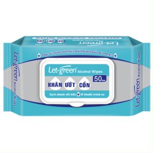 Combo 5 Bao Khăn Giấy Ướt Có Cồn Let-green 50 miếng/bao