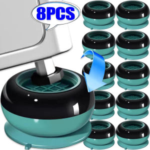 ตู้เย็นเครื่องซักผ้าแบบปรับได้8ชิ้นเสื่อปูรองหมอนอิงดูดซับแรงกระแทกกันลื่นเพื่อเพิ่มความมั่นคงในพรมเช็ดเท้า