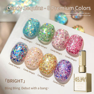 XEIJAYI 1pc 15ML Sweet Candy Glitter Nail Gel Semi Permanent Nail Art Soaking UV LED Nail Salon DIY Nail Salon Gel