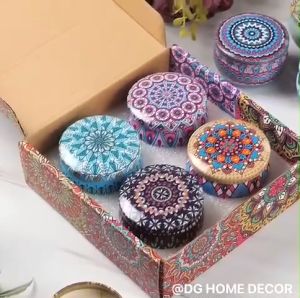 Combo 4 Hộp Nến Thơm Hoa Khô Tự Nhiên Kèm Hộp Đựng Vintage Trang Trí Nhà Cửa Làm Quà Tặng DC-260