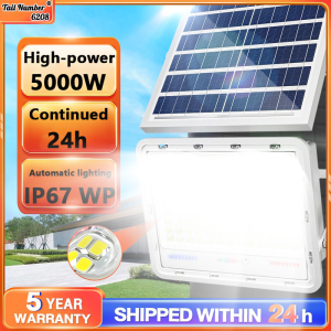 【BUY 1 TAKE 1】5000W Solar light outdoor waterproof IP67solar lights with solar panel lights heavy duty for room at night with solar panel outdoor original 30 Years Warranty solar flood light promo sale solar lights support COD