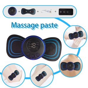 Mini Rechargeable Neck Massager Portable Electric Neck Massage Cervical Massage Patch 8 Modes 19 Level