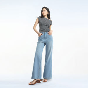 HIPPIE MISS | Hippie Style Tencel Flare Jeans for Pear Shape Elastic Skinny