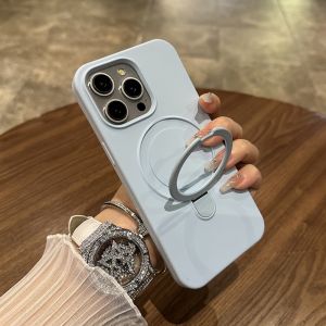 ซิลิโคนเหลวโลหะแม่เหล็กสําหรับiPhone 16 Plus 15 14 13 12 Pro Max 11 สําหรับMagsafe Wireless Chargerฝาครอบ