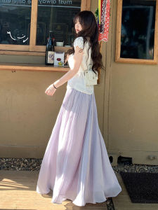 Elegant Purple Halter Neck Mini Dress Womens Summer Luxury Sensation Shiny Skirt Fairy Gown Beautiful Long White Skirt