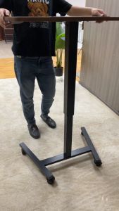 Officebus 28inches desk Mobile Adjustable Height Laptop Table With wheels  Curved Edge 71x48x1.8cm